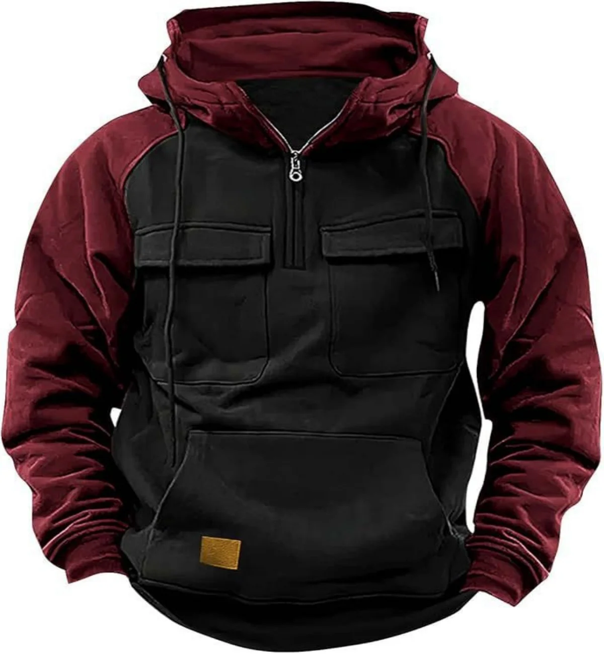 Men's Casual Hooded Sweatshirt Autumn Winter Fashionable Loose Workwear Multiple Pockets Youthful Design Long-Sleeved Hoodie