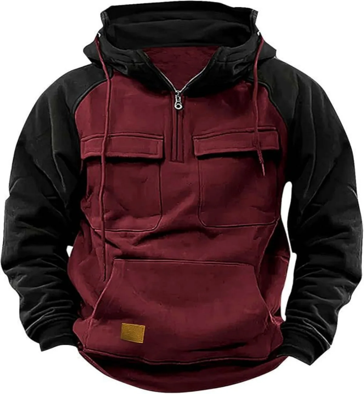 Men's Casual Hooded Sweatshirt Autumn Winter Fashionable Loose Workwear Multiple Pockets Youthful Design Long-Sleeved Hoodie