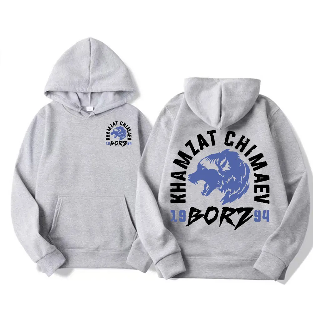 Khamzat Chimaev "borz" Logo Print Hoodies Men's Harajuku Gothic Vintage Sweatshirt Unisex Autumn/Winter Casual Hoodie Streetwear