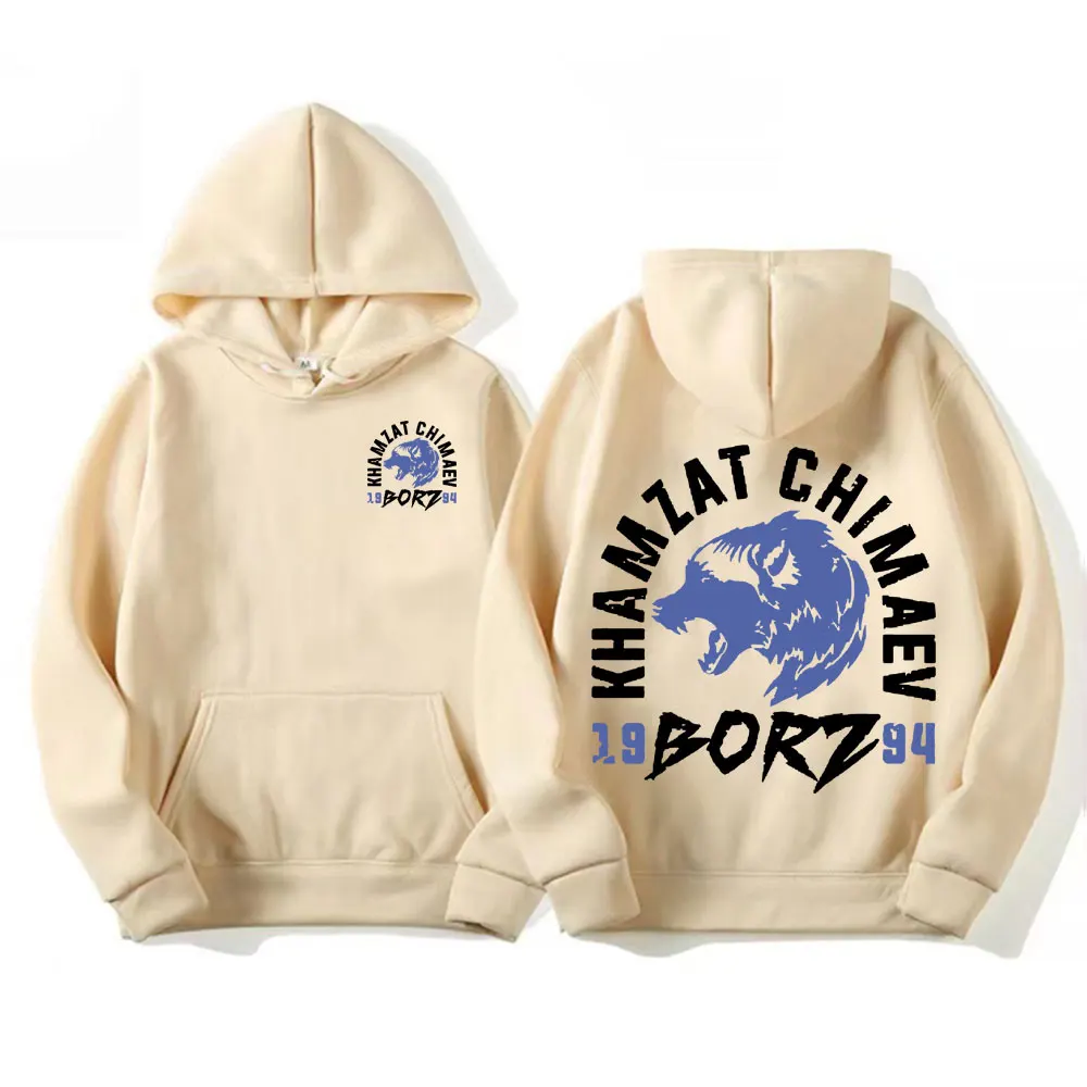 Khamzat Chimaev "borz" Logo Print Hoodies Men's Harajuku Gothic Vintage Sweatshirt Unisex Autumn/Winter Casual Hoodie Streetwear