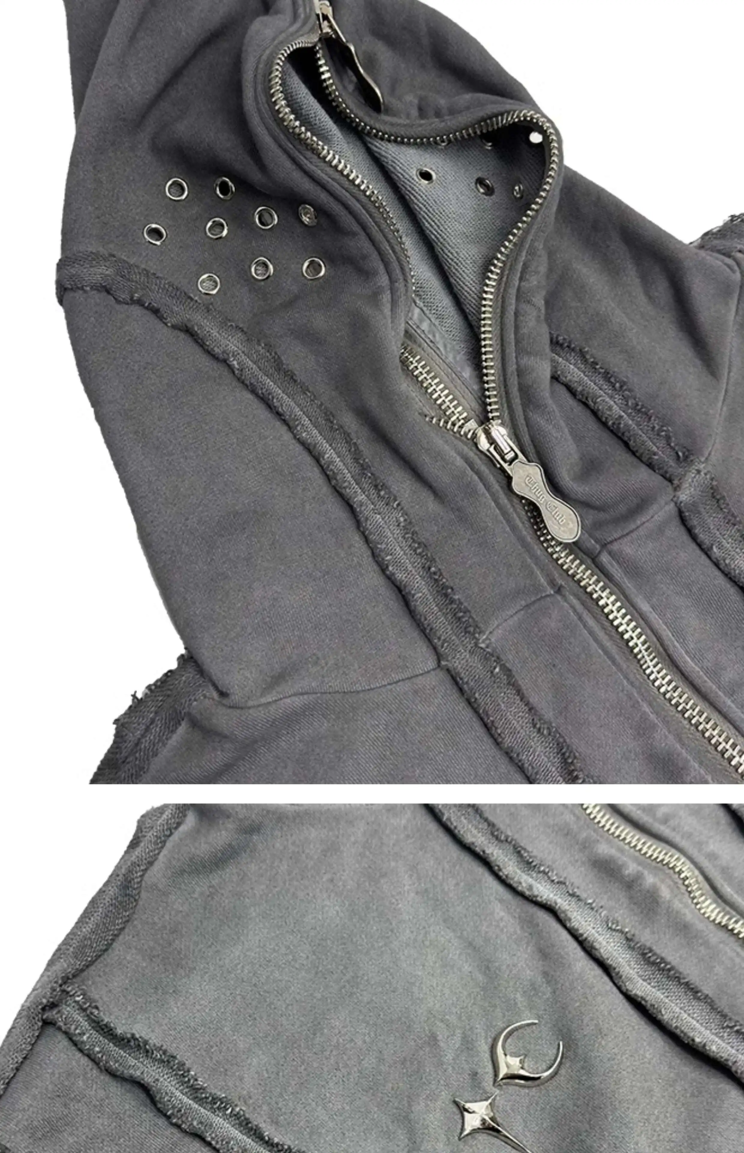 HKSH Autumn New Men's Tide Punk Sweatshirt Deconstruction Streetwear Chic Cardigan High Street Niche Design Masked Hoodie HK2435
