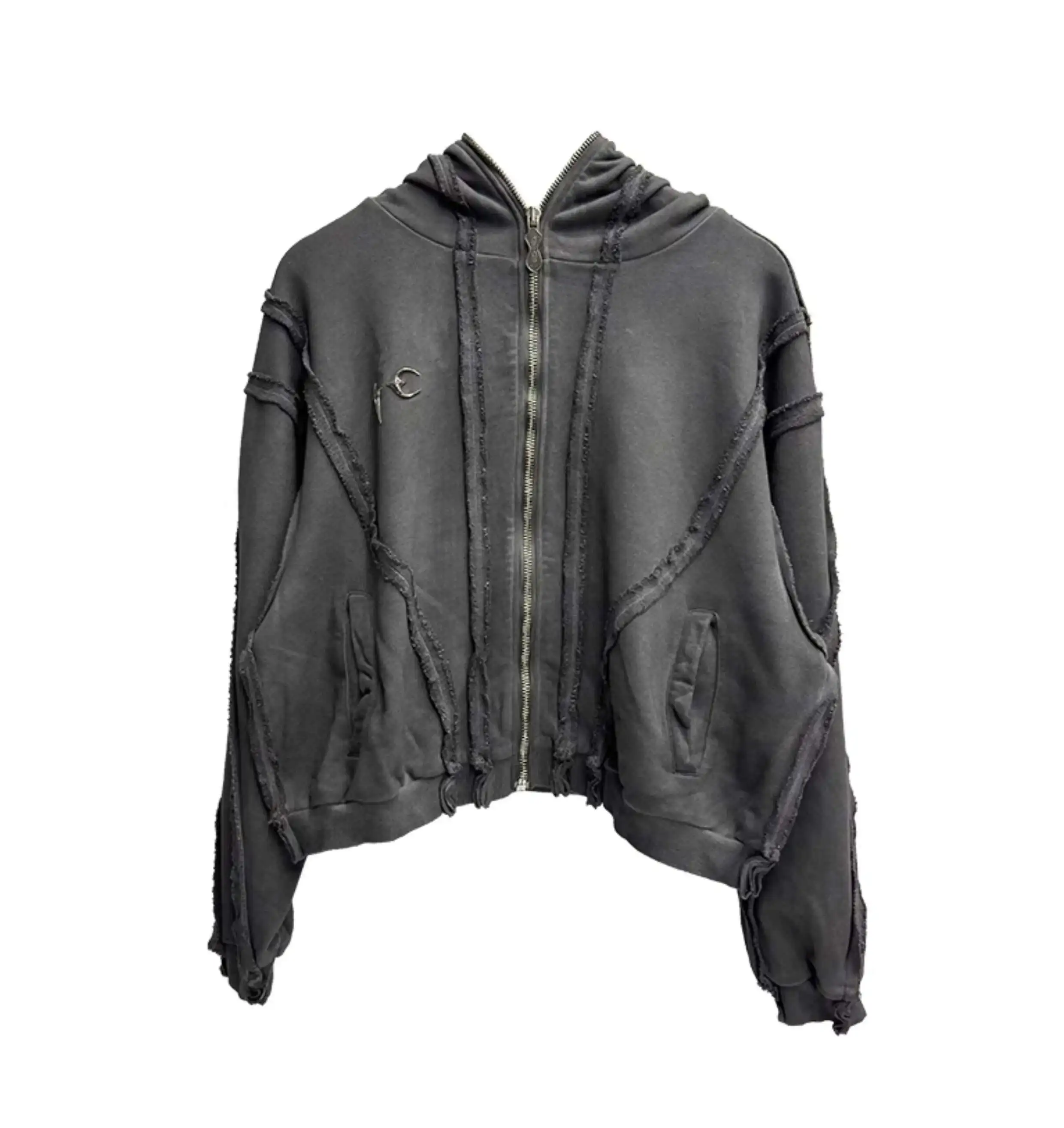 HKSH Autumn New Men's Tide Punk Sweatshirt Deconstruction Streetwear Chic Cardigan High Street Niche Design Masked Hoodie HK2435