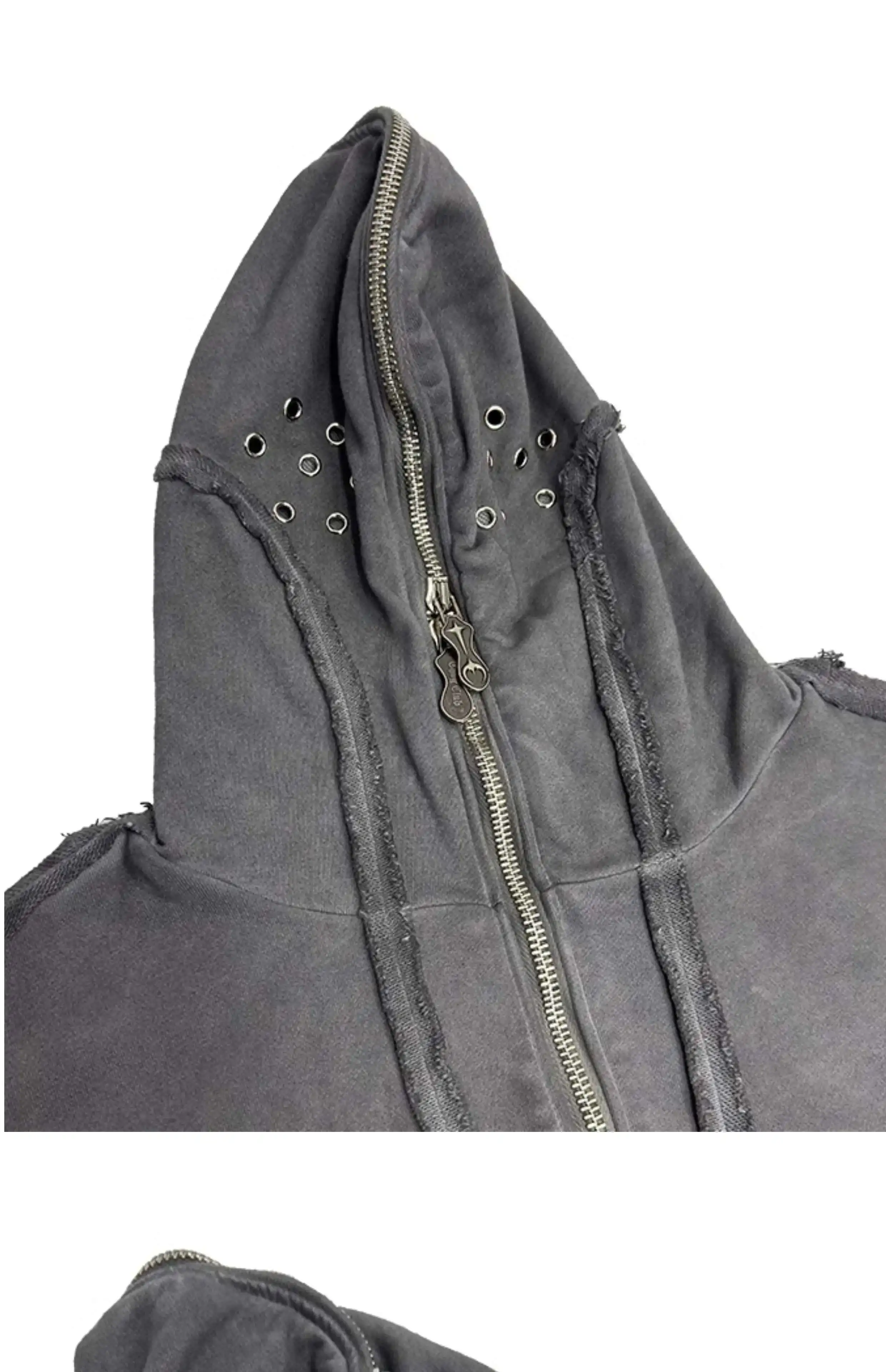HKSH Autumn New Men's Tide Punk Sweatshirt Deconstruction Streetwear Chic Cardigan High Street Niche Design Masked Hoodie HK2435