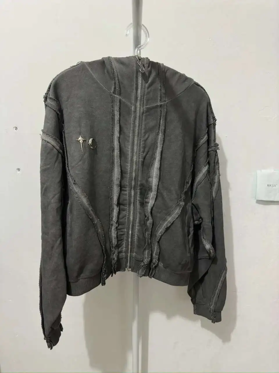 HKSH Autumn New Men's Tide Punk Sweatshirt Deconstruction Streetwear Chic Cardigan High Street Niche Design Masked Hoodie HK2435