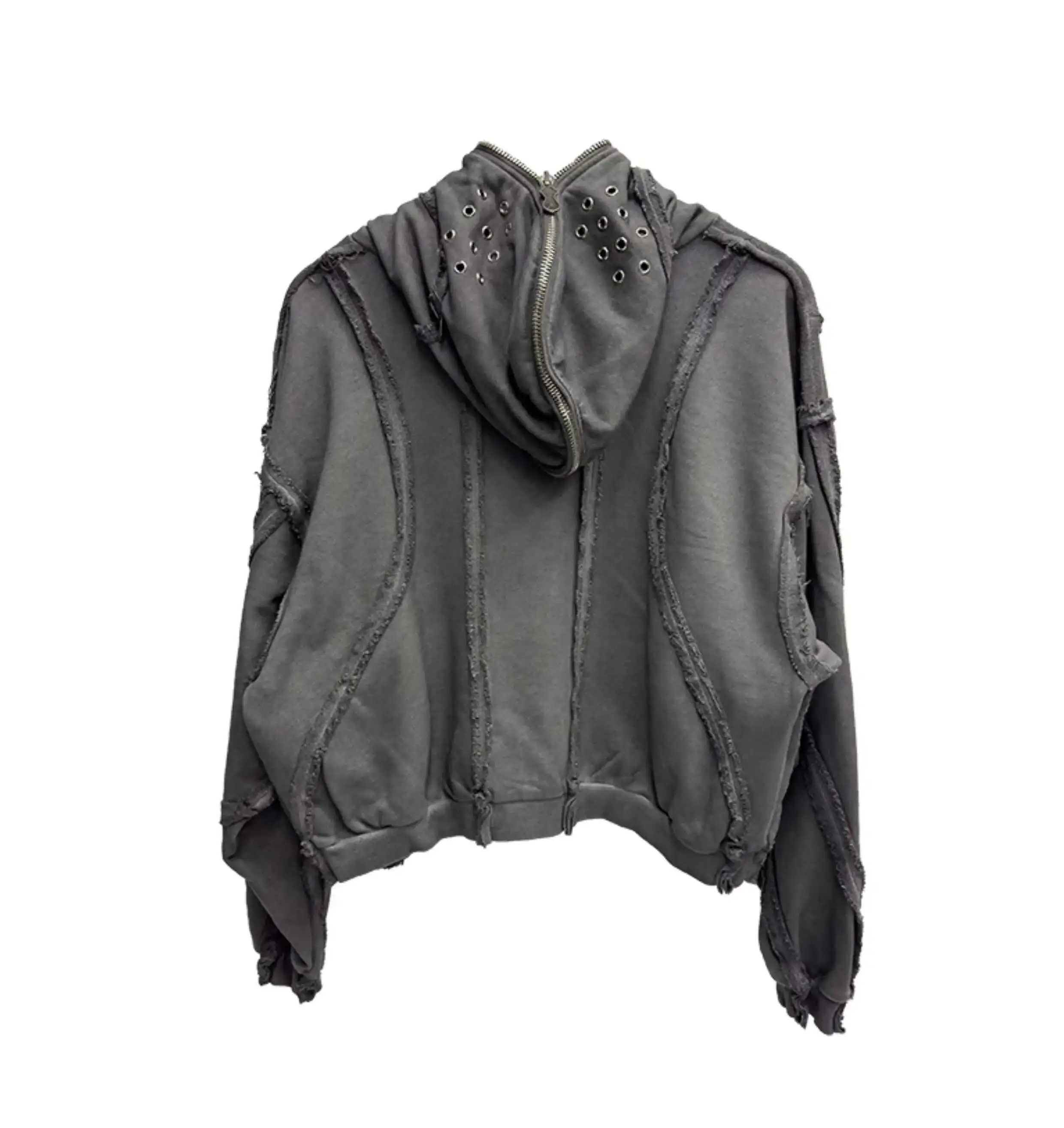 HKSH Autumn New Men's Tide Punk Sweatshirt Deconstruction Streetwear Chic Cardigan High Street Niche Design Masked Hoodie HK2435