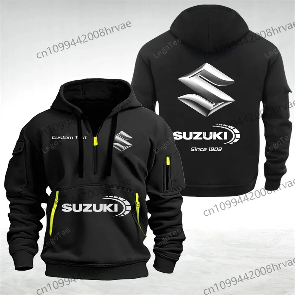 Suzuki Zipper Hoodie, Outdoor Sports Enthusiast, 2026 New Style, Unisex Fashionable Half-Zip Pocket Spring/Autumn Jacket