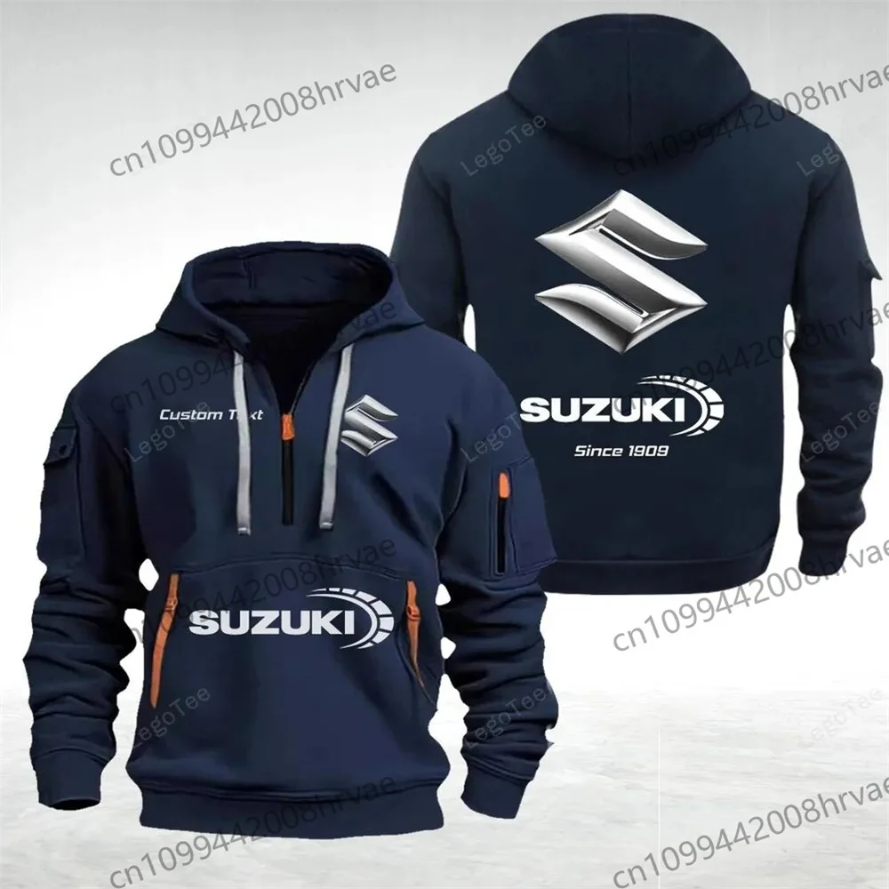Suzuki Zipper Hoodie, Outdoor Sports Enthusiast, 2026 New Style, Unisex Fashionable Half-Zip Pocket Spring/Autumn Jacket