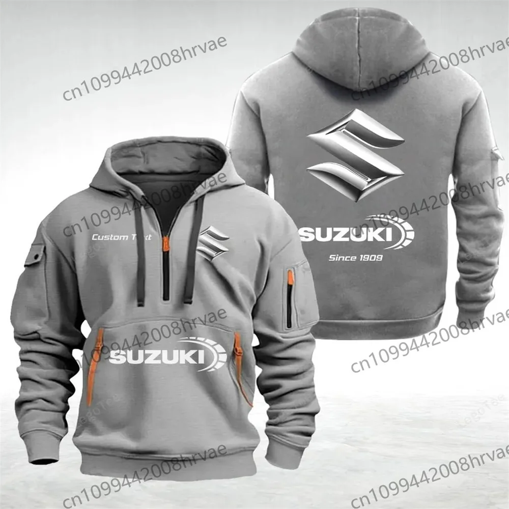 Suzuki Zipper Hoodie, Outdoor Sports Enthusiast, 2026 New Style, Unisex Fashionable Half-Zip Pocket Spring/Autumn Jacket