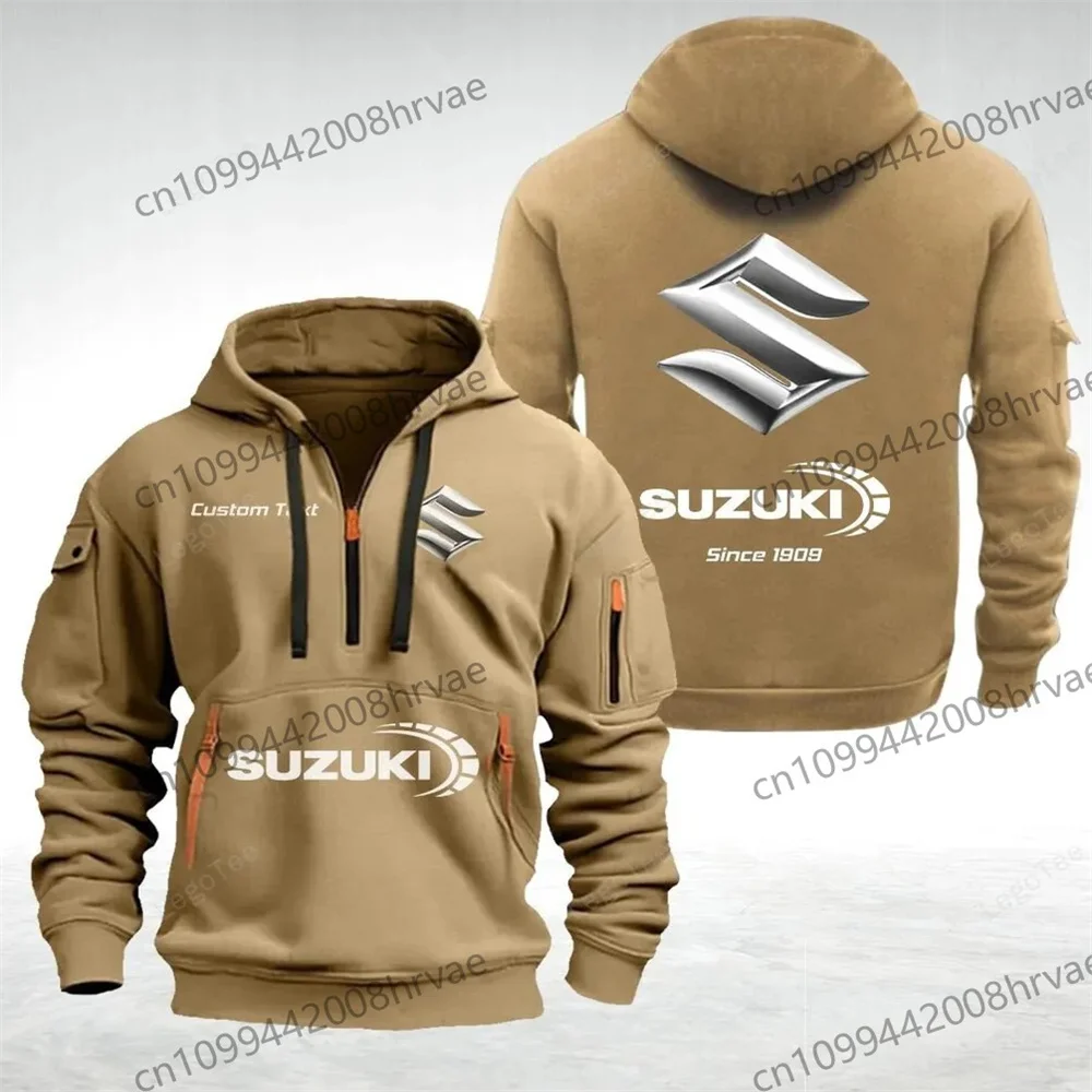 Suzuki Zipper Hoodie, Outdoor Sports Enthusiast, 2026 New Style, Unisex Fashionable Half-Zip Pocket Spring/Autumn Jacket