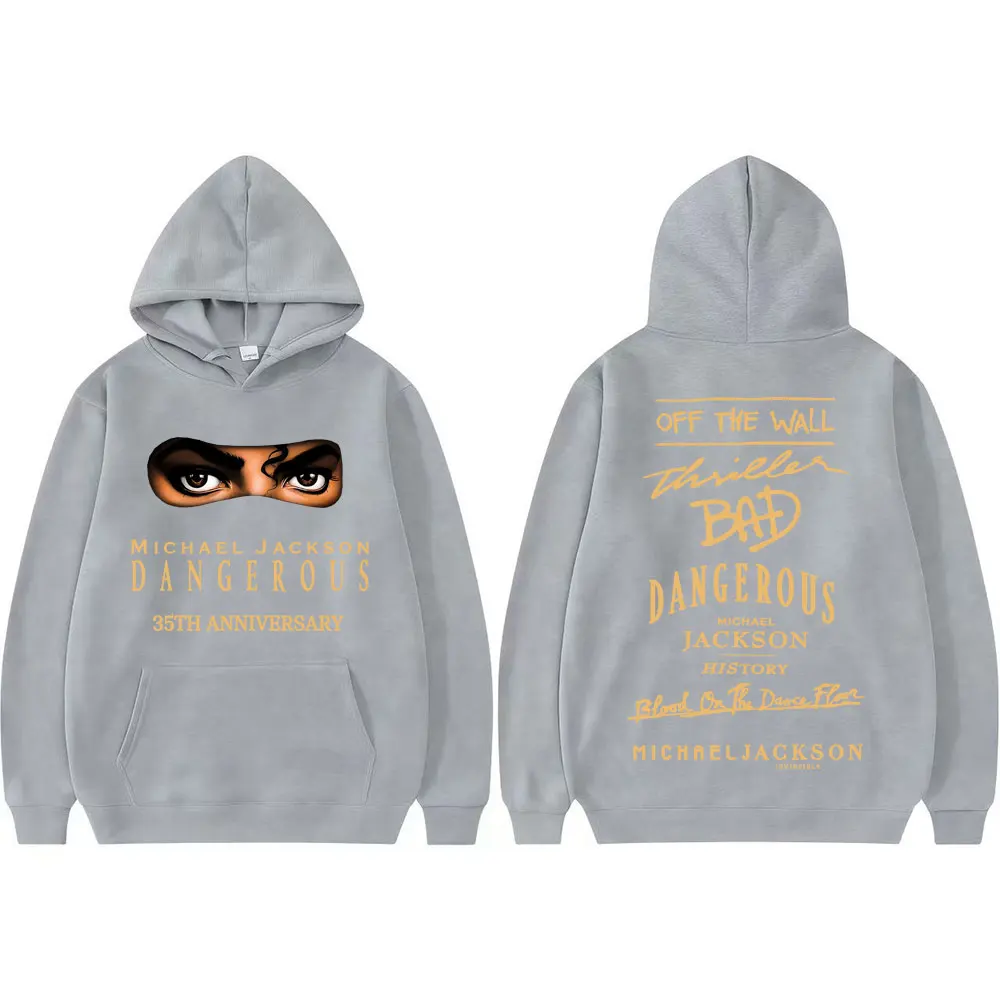 King of Pop Michael Jackson Bad Era Dangerous Hoodies Men's Clothing Fashion Gothic Hoodie Casual Comfort Sweatshirts Streetwear