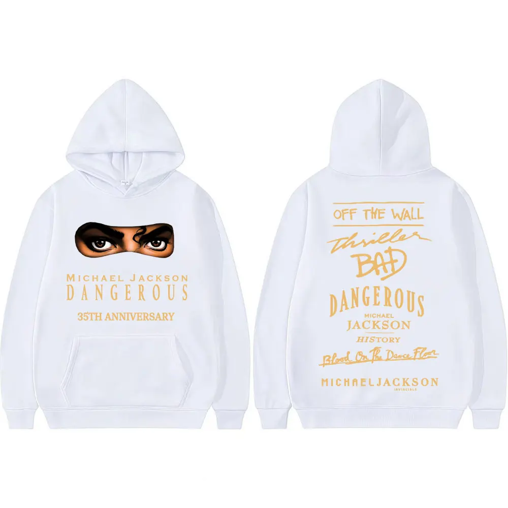 King of Pop Michael Jackson Bad Era Dangerous Hoodies Men's Clothing Fashion Gothic Hoodie Casual Comfort Sweatshirts Streetwear