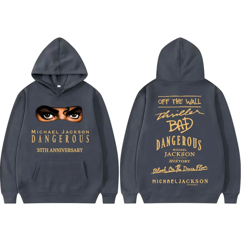 King of Pop Michael Jackson Bad Era Dangerous Hoodies Men's Clothing Fashion Gothic Hoodie Casual Comfort Sweatshirts Streetwear