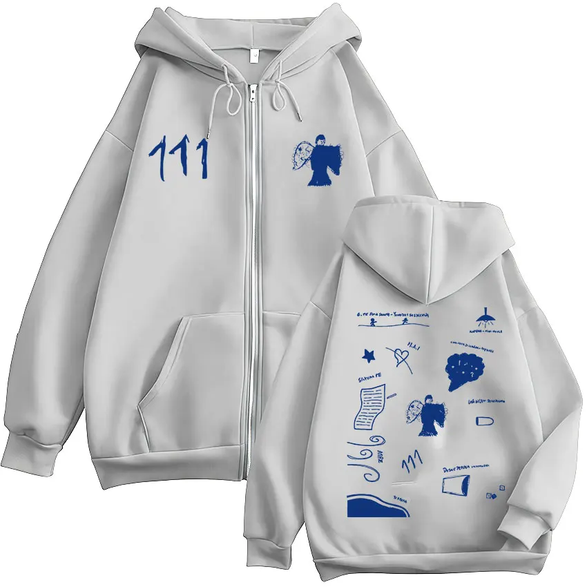 Rapper Milo J 111 Album Tour Zipper Hoodies Men's Women Zip Up Long Sleeve Sweatshirts Fashion Hip Hop Oversized Pullovers Coats