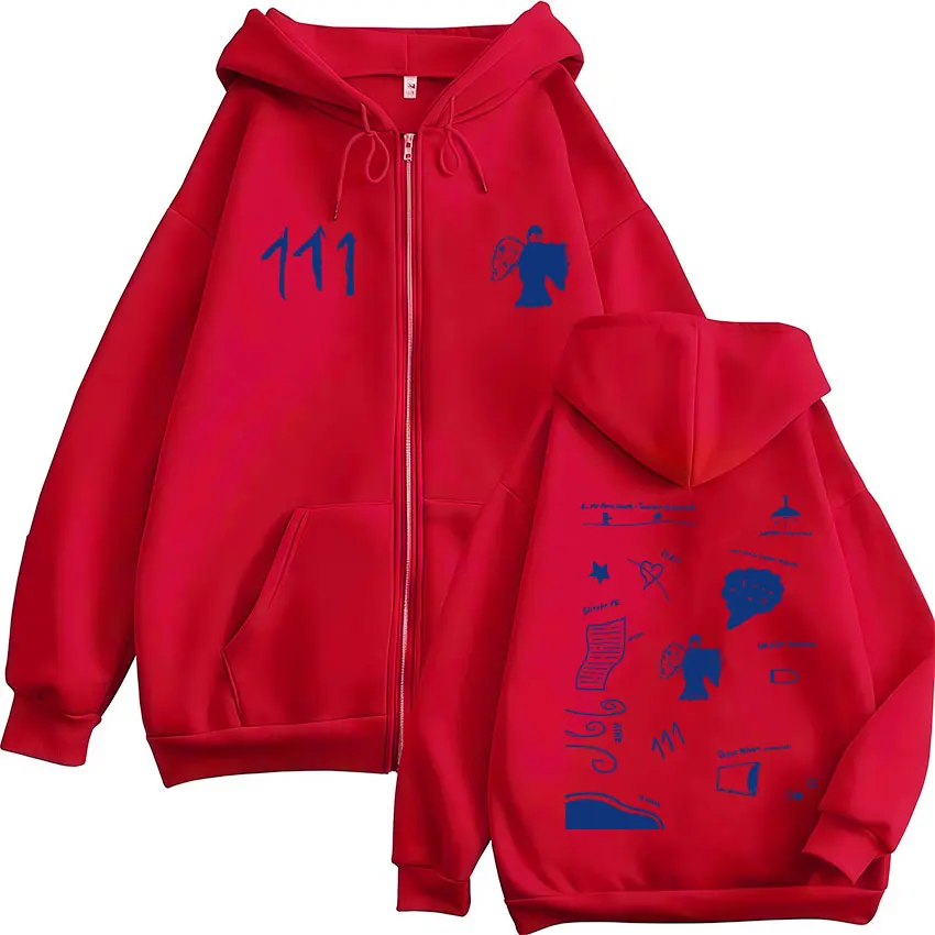 Rapper Milo J 111 Album Tour Zipper Hoodies Men's Women Zip Up Long Sleeve Sweatshirts Fashion Hip Hop Oversized Pullovers Coats