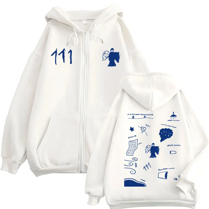 Rapper Milo J 111 Album Tour Zipper Hoodies Men's Women Zip Up Long Sleeve Sweatshirts Fashion Hip Hop Oversized Pullovers Coats