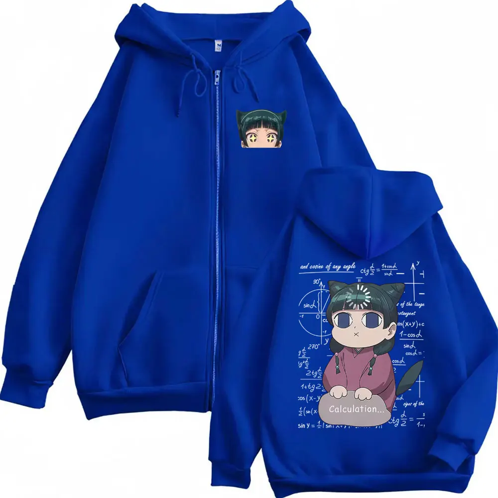 Anime The Apothecary Diaries Kawaii Cute Maomao Print Zipper Hoodie Men Women Casual Art Aesthetic Oversized Zip Up Jacket Tops