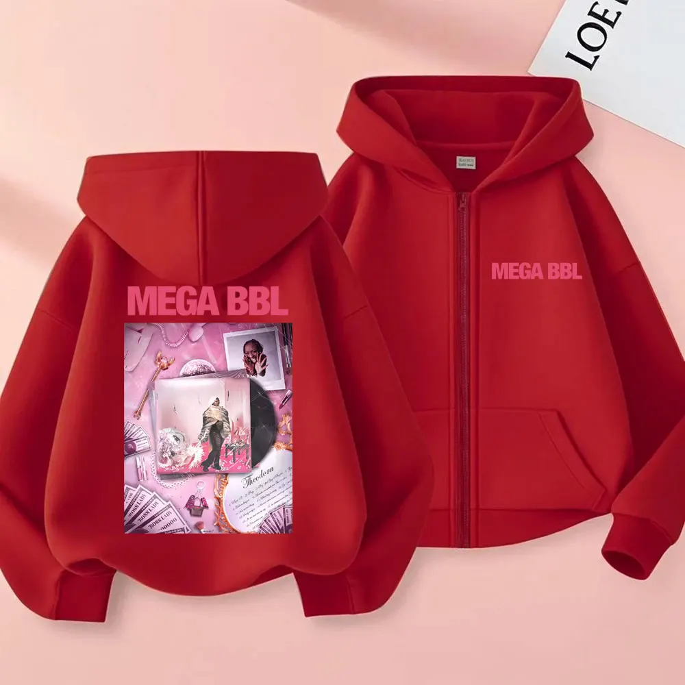 Theodora Mega Bbl Album Graphic Zipper Hoodie Men Women Clothing Fashion Oversized Zip Up Jacket Coat Man Casual Vintage Hoodies