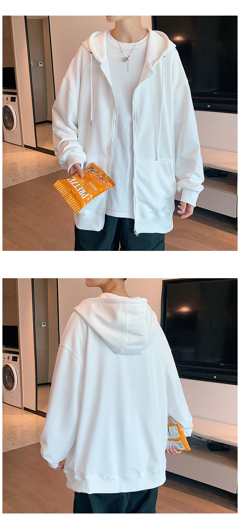 US Size Zip Up Hoodies Autumn Hooded Sweatshirts Men's Hoodie Cardigan Solid Color Classic Jacket Men Coat Men Clothing