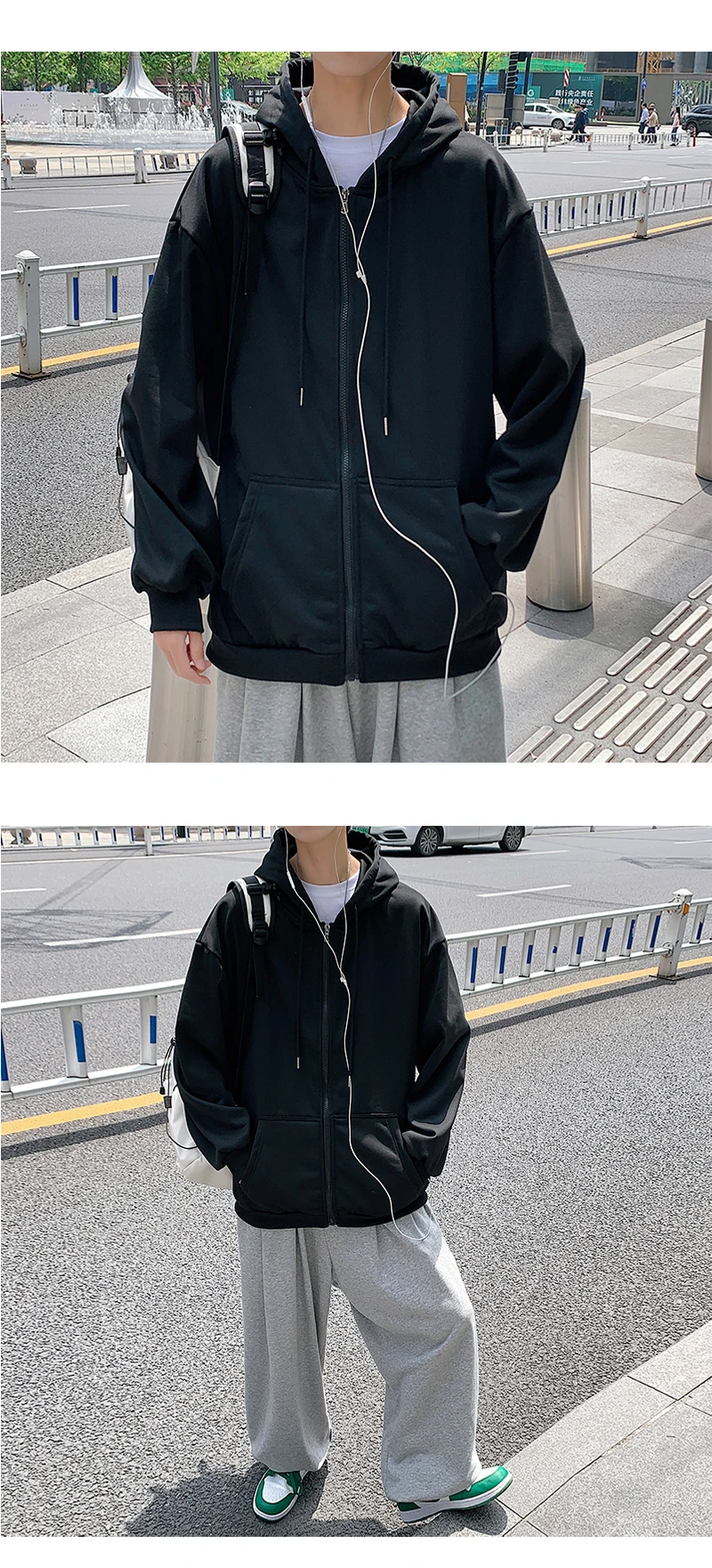 US Size Zip Up Hoodies Autumn Hooded Sweatshirts Men's Hoodie Cardigan Solid Color Classic Jacket Men Coat Men Clothing