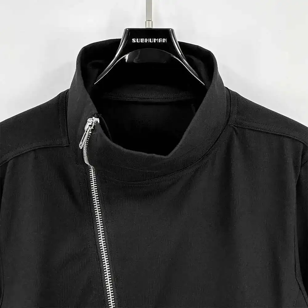 PFNW Darkwear High Quality Minimalist Outerwear Slant Zipper Turtleneck Cardigan Sweatshirt Jacket Men 2026 Spring New 28W5603
