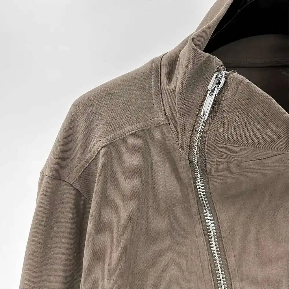 PFNW Darkwear High Quality Minimalist Outerwear Slant Zipper Turtleneck Cardigan Sweatshirt Jacket Men 2026 Spring New 28W5603