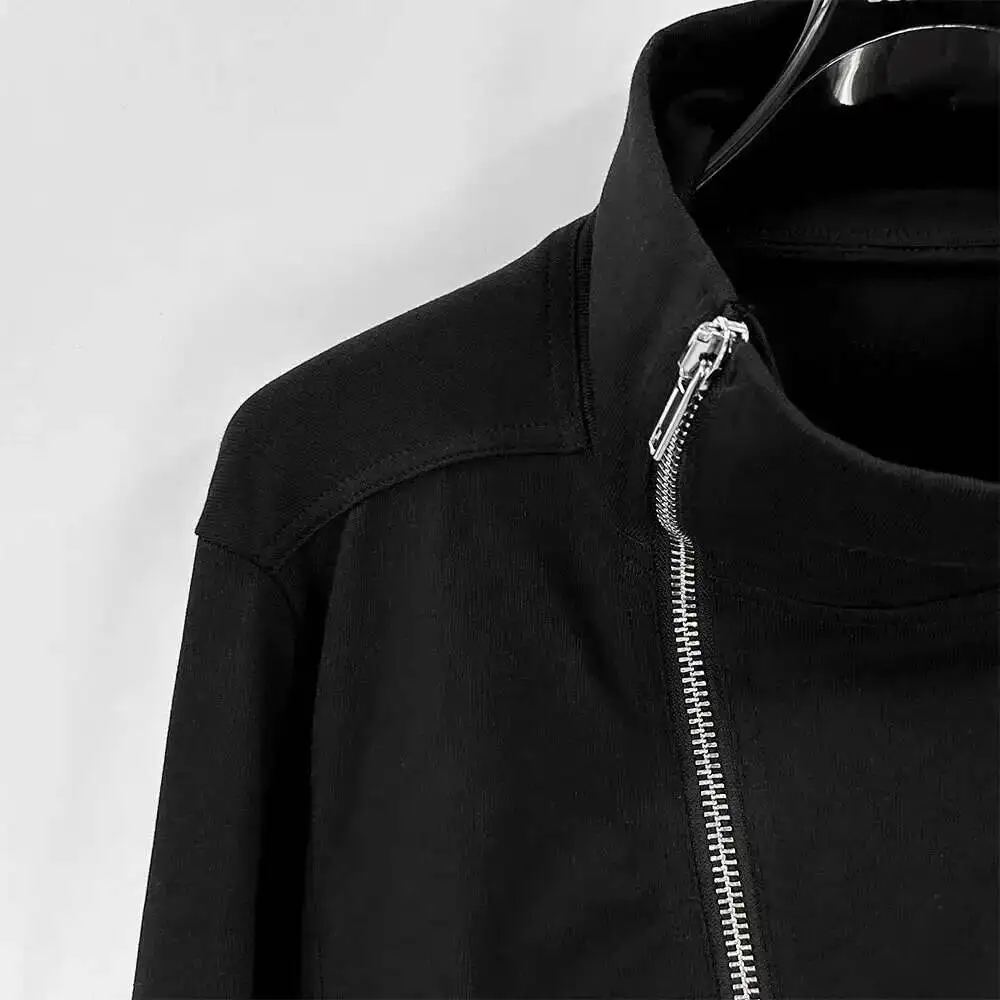 PFNW Darkwear High Quality Minimalist Outerwear Slant Zipper Turtleneck Cardigan Sweatshirt Jacket Men 2026 Spring New 28W5603