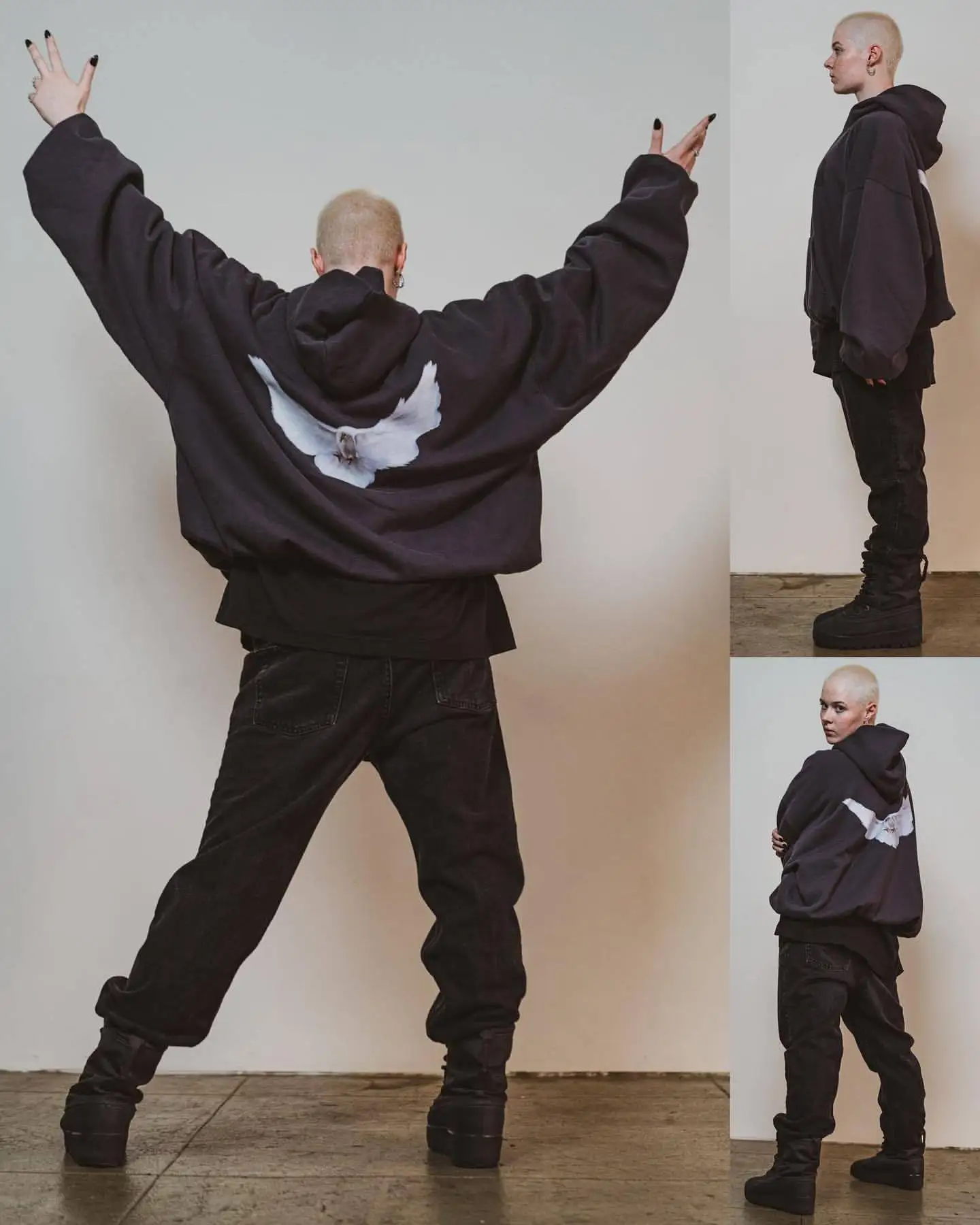 Dove Print Kanye Hoodie Men Women Streetwear 1:1 Sweatshirt High Quality Loose Double-Layer Heavy Fabric Pullover Ovesize hoodes