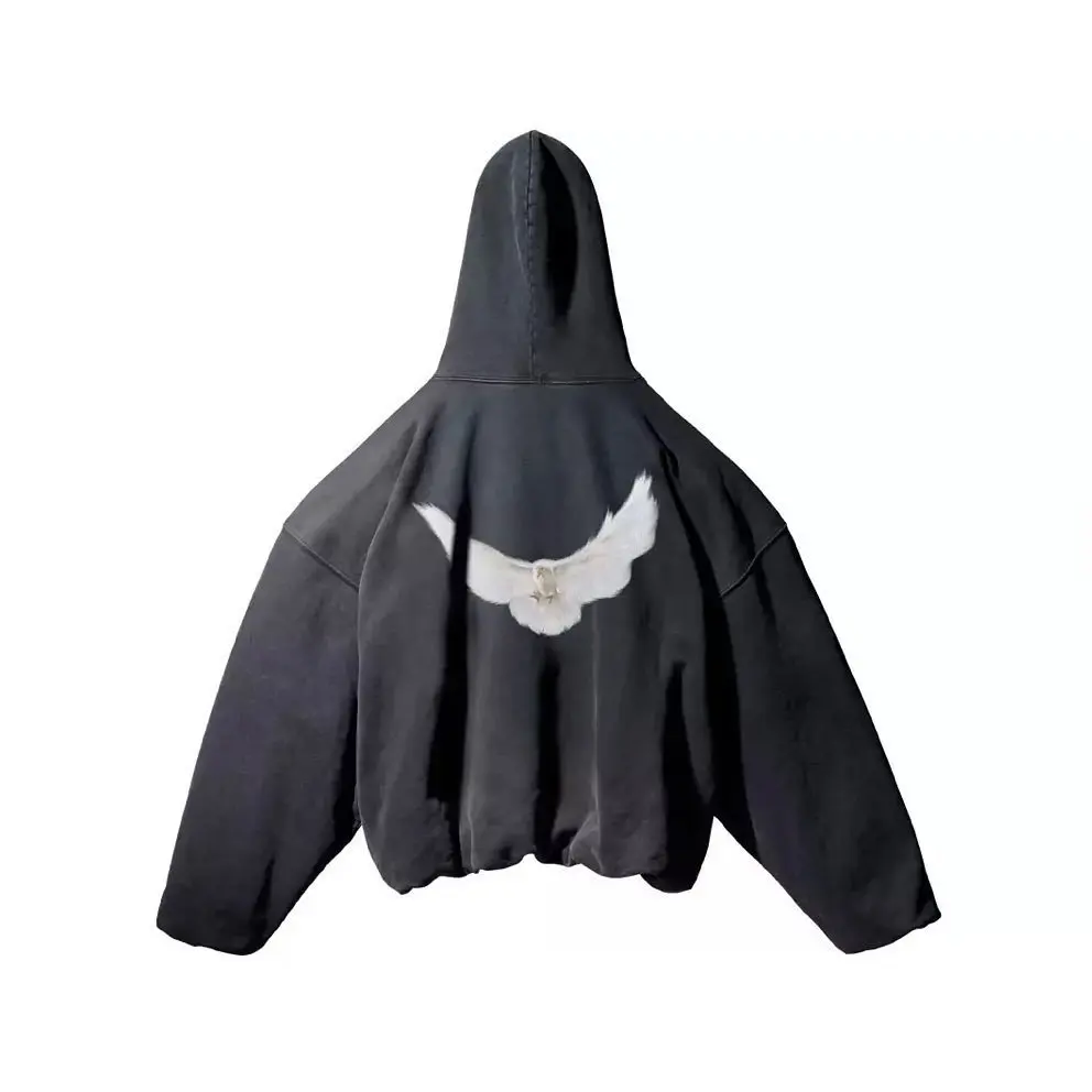 Dove Print Kanye Hoodie Men Women Streetwear 1:1 Sweatshirt High Quality Loose Double-Layer Heavy Fabric Pullover Ovesize hoodes