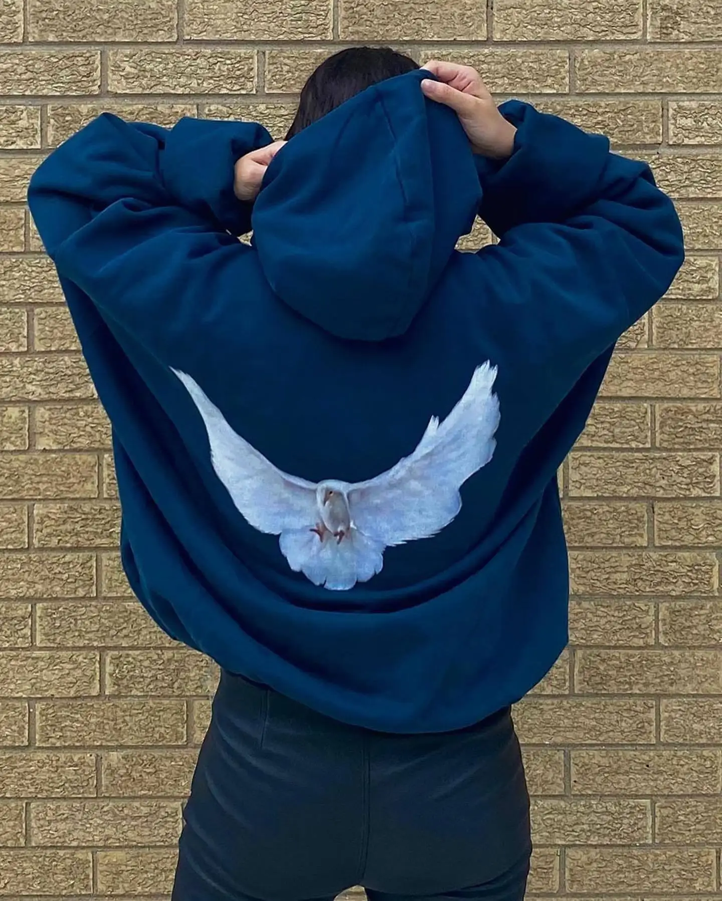 Dove Print Kanye Hoodie Men Women Streetwear 1:1 Sweatshirt High Quality Loose Double-Layer Heavy Fabric Pullover Ovesize hoodes