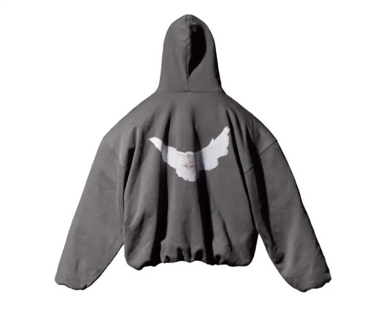 Dove Print Kanye Hoodie Men Women Streetwear 1:1 Sweatshirt High Quality Loose Double-Layer Heavy Fabric Pullover Ovesize hoodes