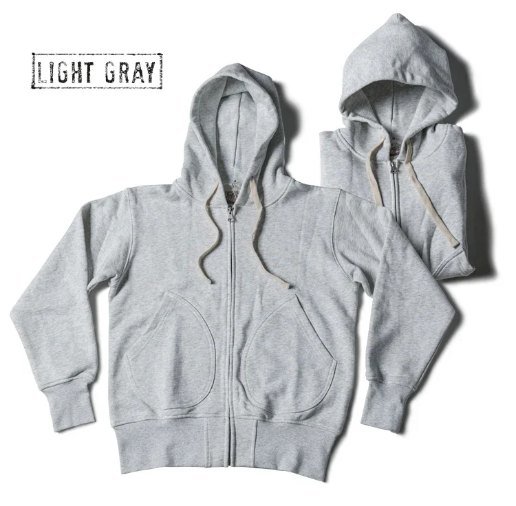 Non Stock Men's Zip Up Hooded Sweatshirt Heavyweight Solid Color Hoodies Thick
