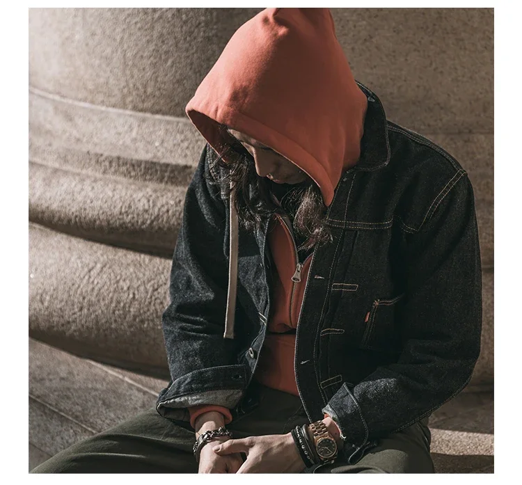 Non Stock Men's Zip Up Hooded Sweatshirt Heavyweight Solid Color Hoodies Thick