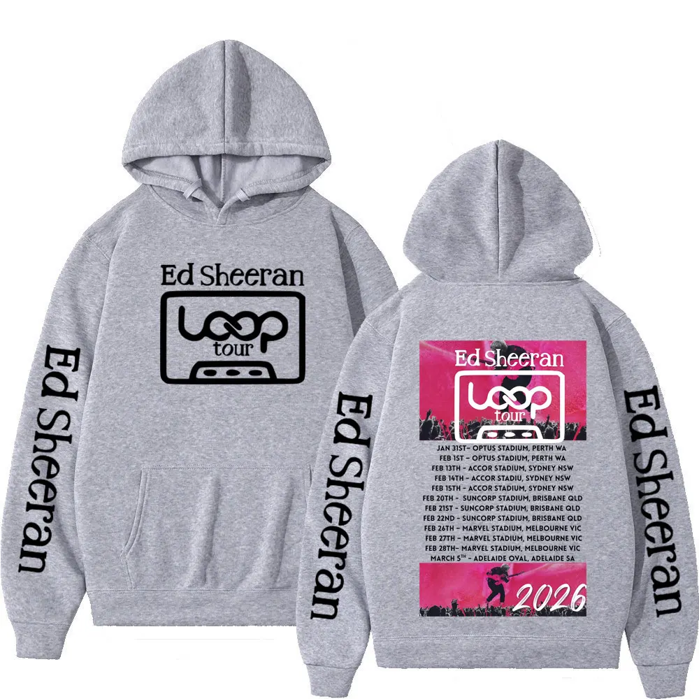 2026 Ed Sheeran Loop Tour Hoodie Men Women Oversize Clothing Casual Pullover Autumn Winter Aesthetic Hip Hop Vintage Tracksuit