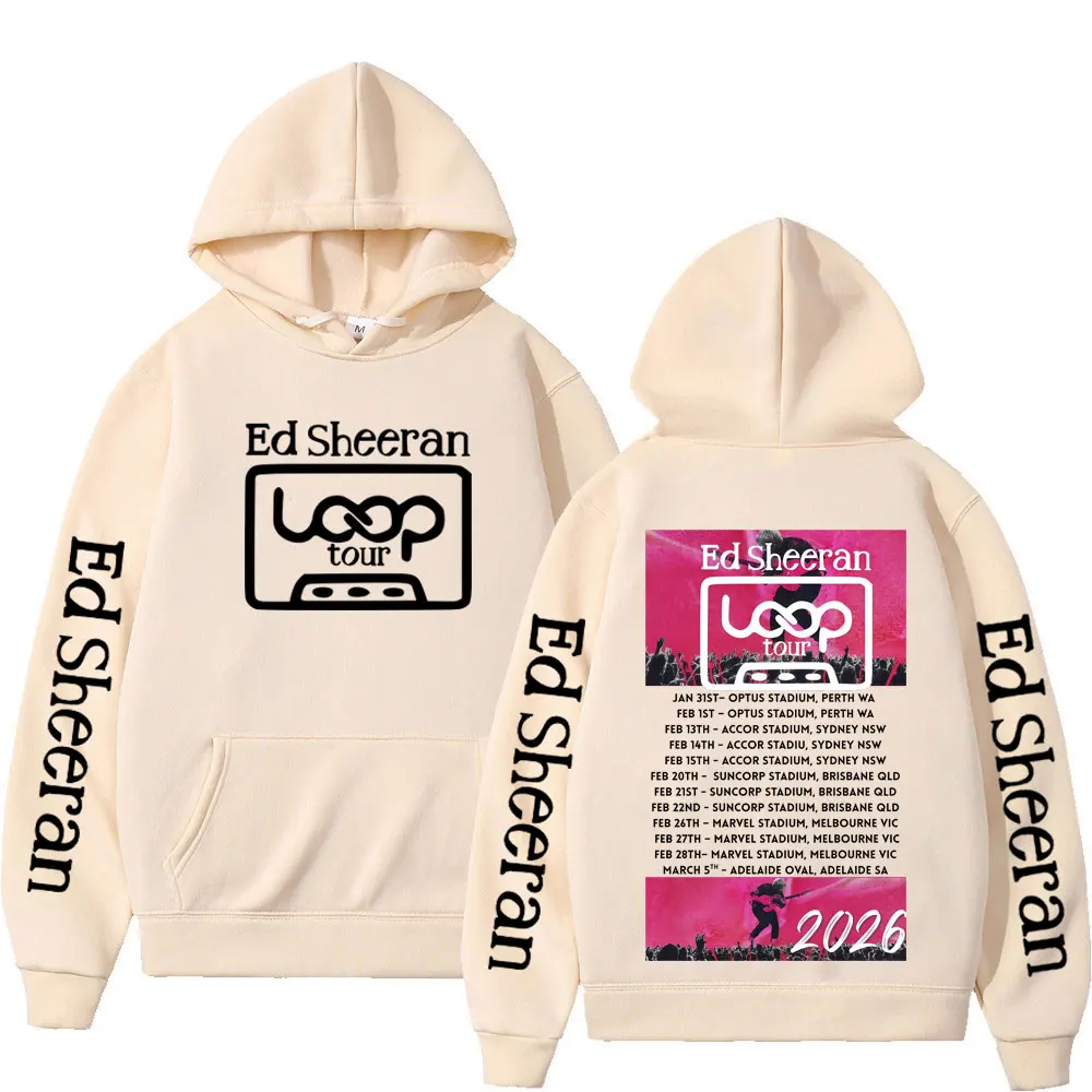 2026 Ed Sheeran Loop Tour Hoodie Men Women Oversize Clothing Casual Pullover Autumn Winter Aesthetic Hip Hop Vintage Tracksuit