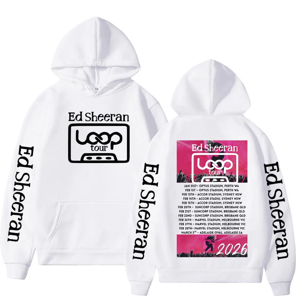 2026 Ed Sheeran Loop Tour Hoodie Men Women Oversize Clothing Casual Pullover Autumn Winter Aesthetic Hip Hop Vintage Tracksuit
