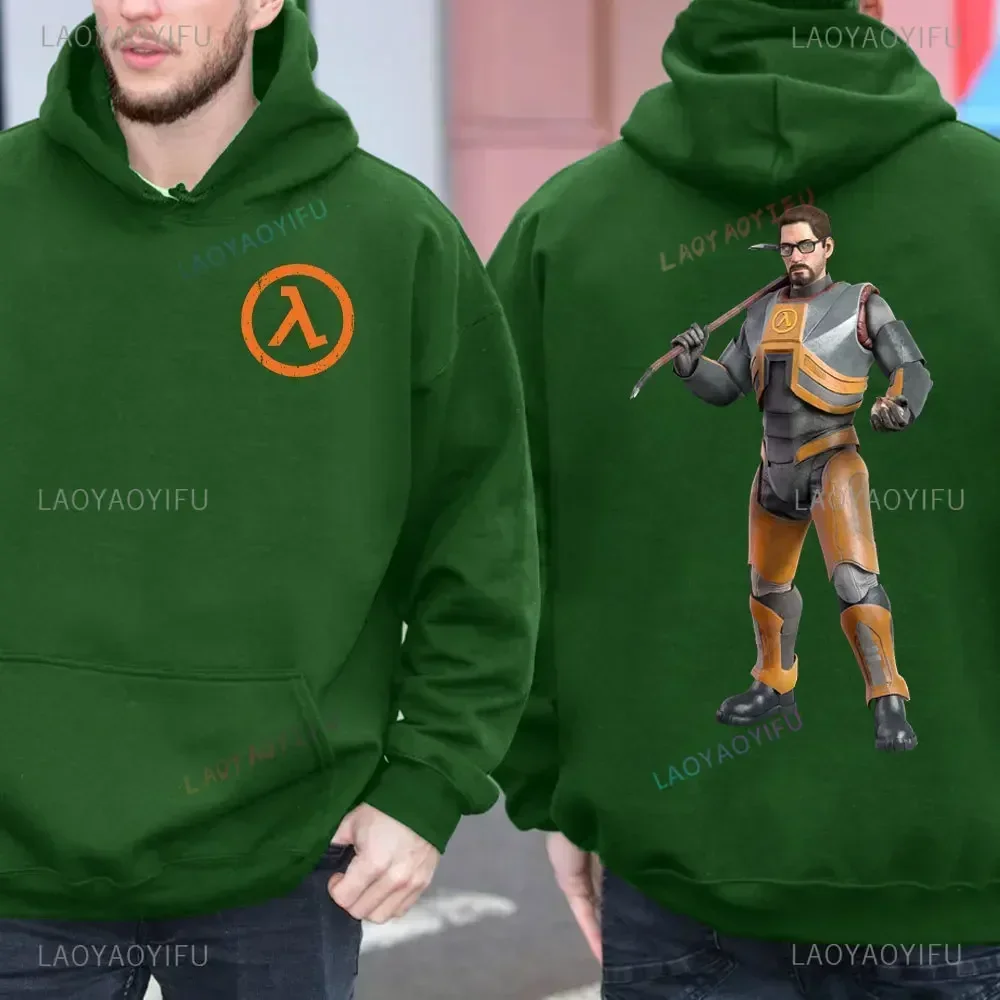 Classic 80's 90's Half-Life Games Retro Hoodie Clothing Half-Life Graphic Double-sided Print Gordon Freeman Men Fall Sweatshirt