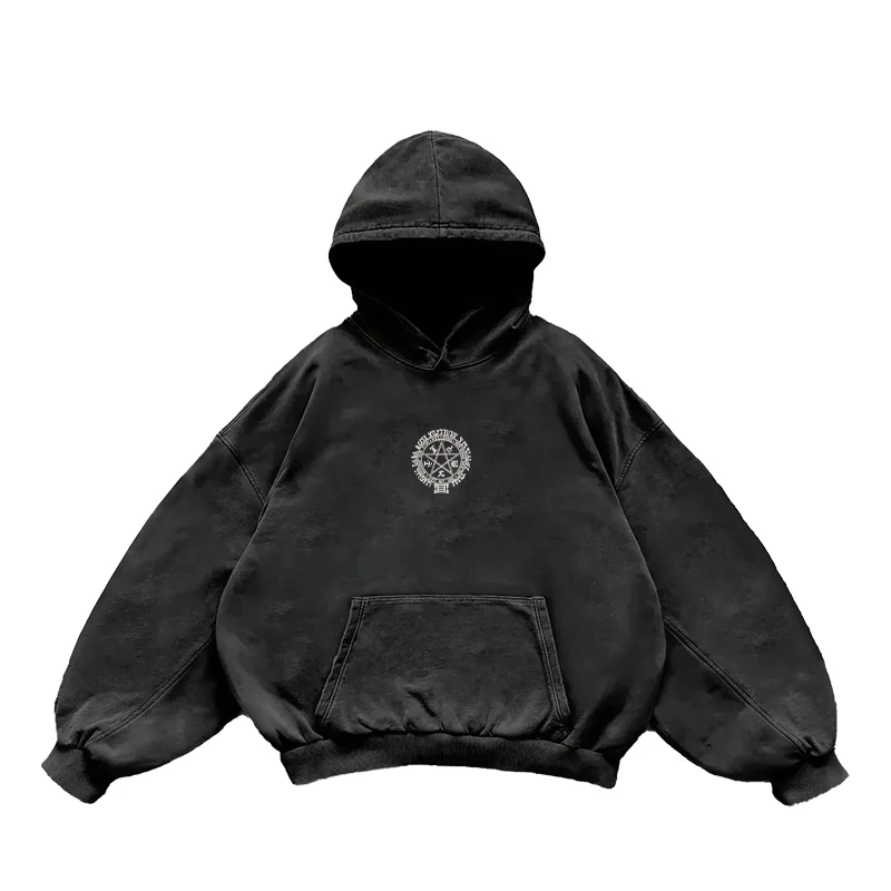Manga Hellsing Alucard Printed Hooded Men Women Casual Cotton Hoodies Retro Washed Streetwear Harajuku Male Oversized Sweatshirt