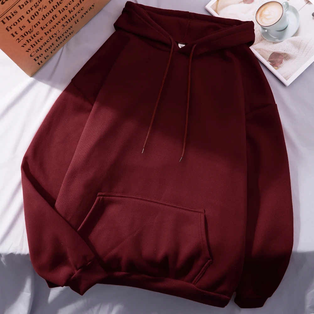 Fashion Men Women Hoodie Casual Hoodies Pullovers Sweatshirts Couple Tops Solid Color Hooded Spring Autumn Warm Fleece Hoody