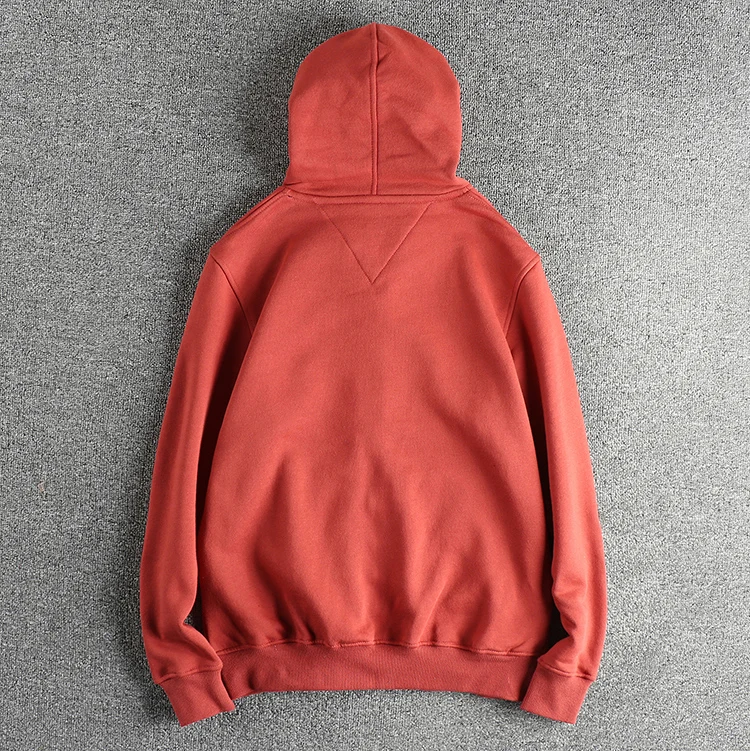 Autumn Winter New American Retro 320G Long Sleeve O-neck Thick Velvet Hooded Hoodies Men's Solid Color Cardigan Casual Sportwear