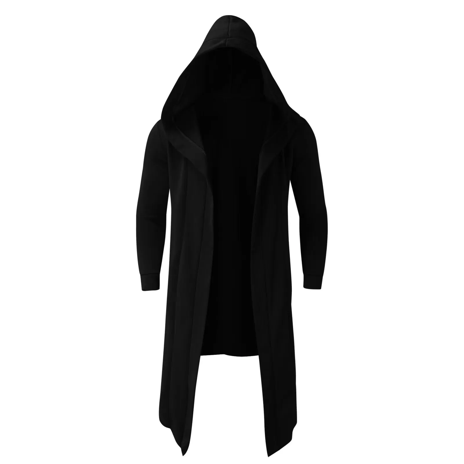 Fashion Men Hooded Poncho Loose Clothes Autumn Winter Mid-length Solid Punk Long Sleeve Coat Thicke Warm Cardigan Man Cloak