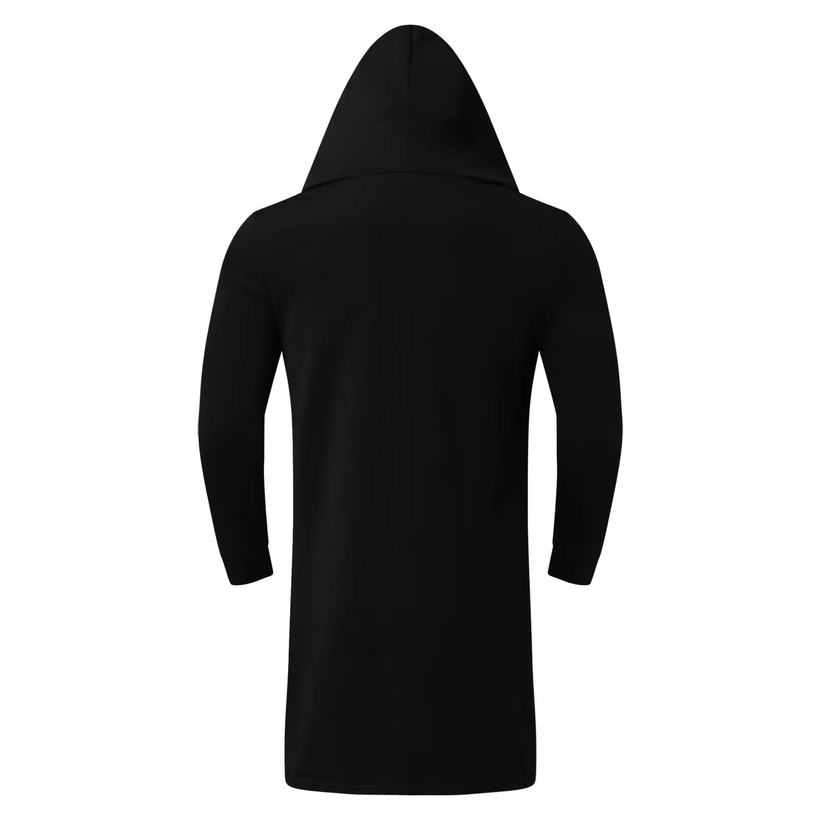 Fashion Men Hooded Poncho Loose Clothes Autumn Winter Mid-length Solid Punk Long Sleeve Coat Thicke Warm Cardigan Man Cloak