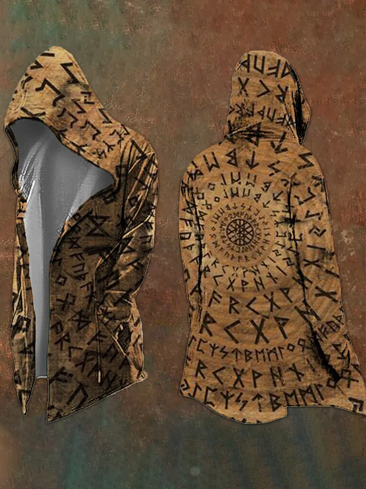 Halloween Abstract Universe Printing Hooded Cardigan Hip-hop Men Long Sleeve Hoodie Coat Vintage Loose Windbreaker Cloak