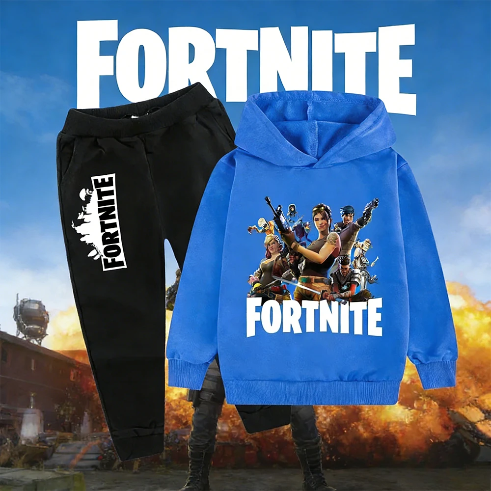 2026 New Fortnite Game Printed Children's Leisure Suit Cartoon Long Sleeve Autumn/Winter New Teenager Suit
