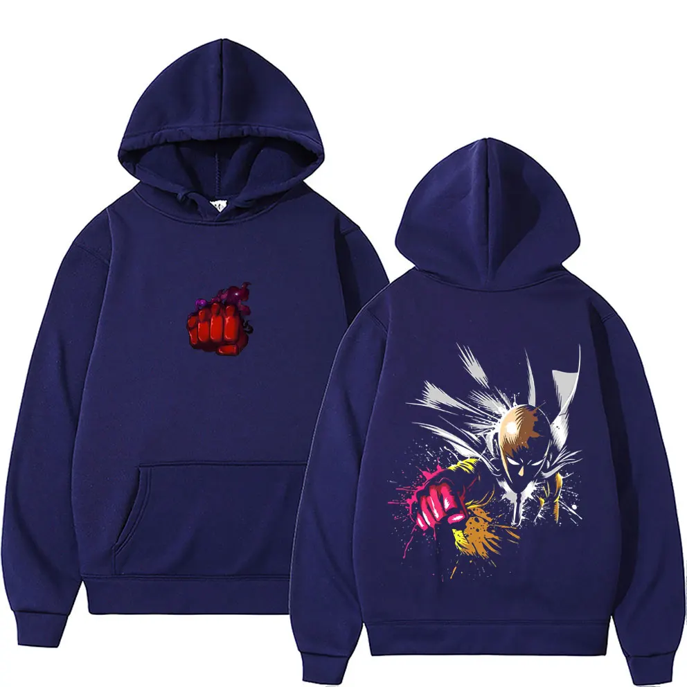 Anime One Punch Man Saitama Graphic Hoodie Men Women Casual Fleece Cotton Sweatshirt Male Cosplay Oversized Pullover Tracksuit