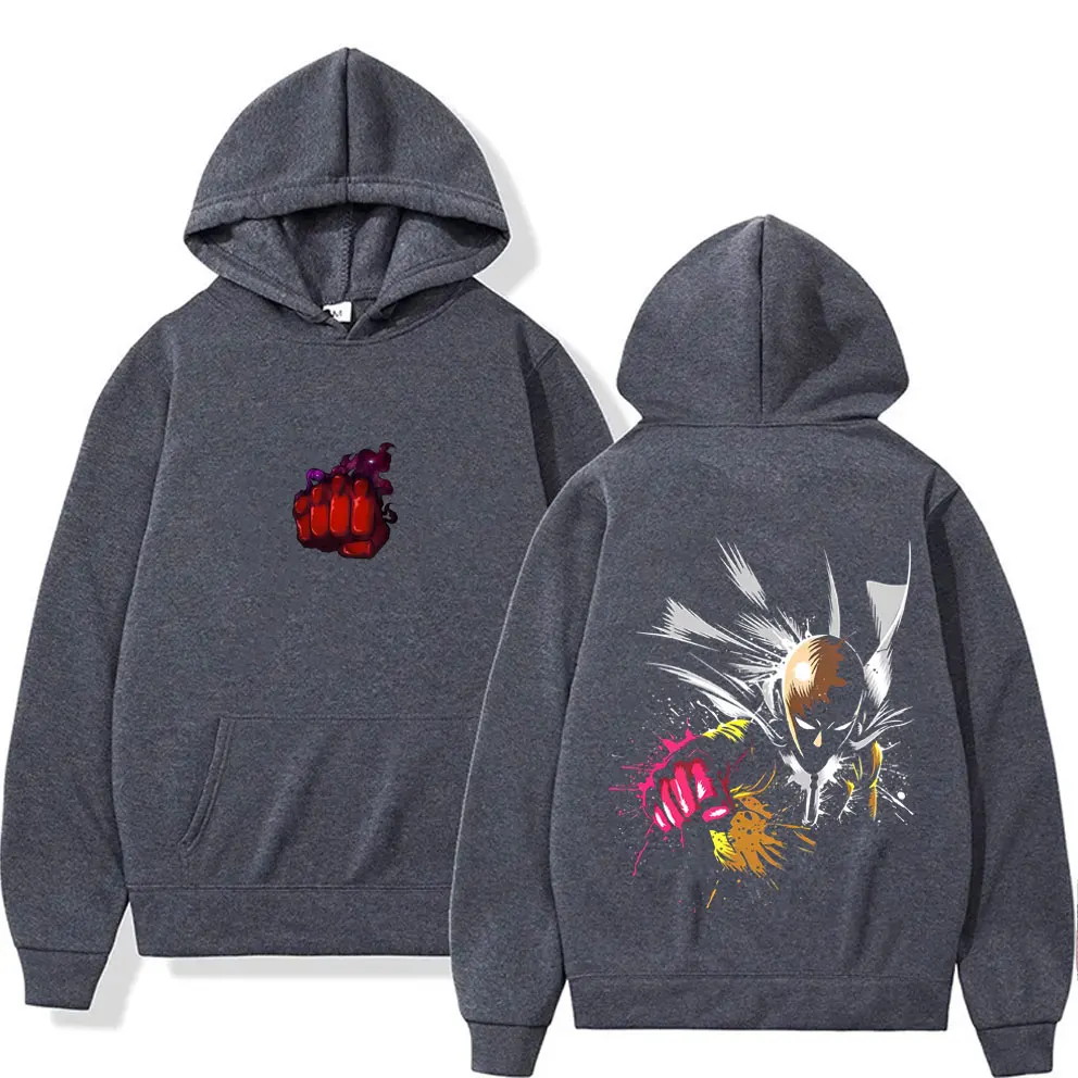 Anime One Punch Man Saitama Graphic Hoodie Men Women Casual Fleece Cotton Sweatshirt Male Cosplay Oversized Pullover Tracksuit