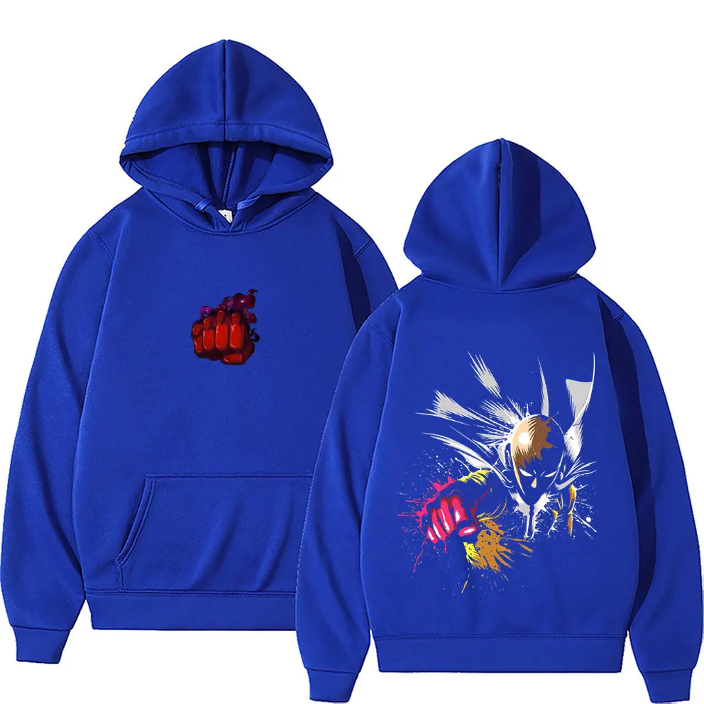 Anime One Punch Man Saitama Graphic Hoodie Men Women Casual Fleece Cotton Sweatshirt Male Cosplay Oversized Pullover Tracksuit