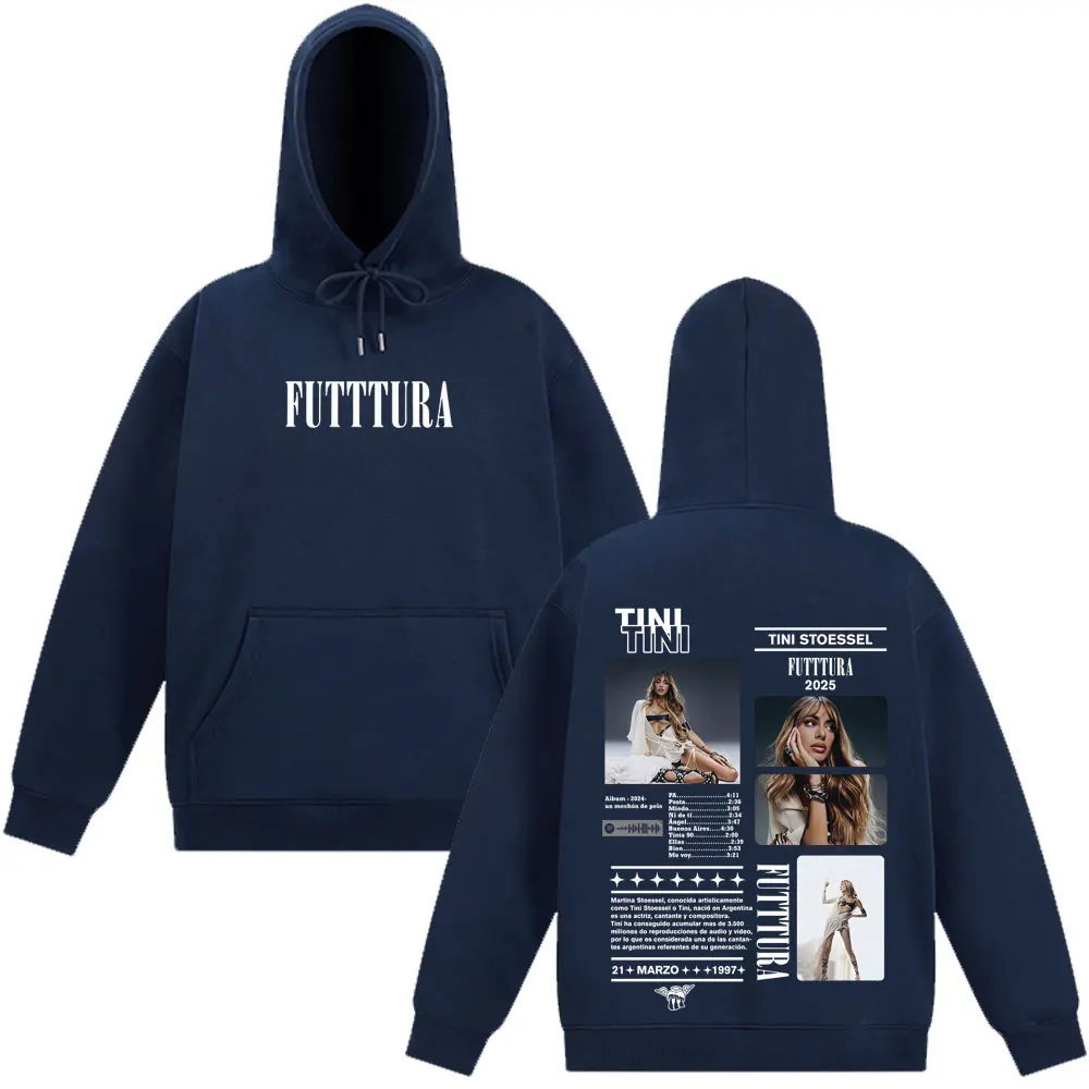 Singer TINI STOESSEL 2025 Tour Fashion Print Hoodie Men Women Vintage Casual Hooded Sweatshirts Long-sleeved Comfort Pullover