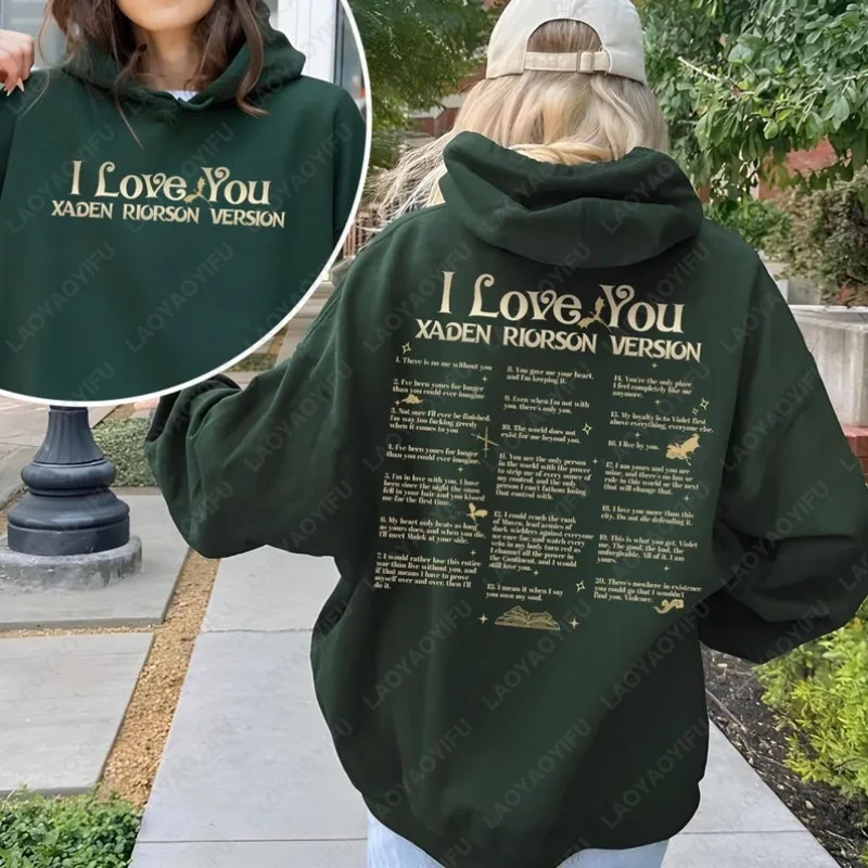 I Love You in Xaden Riorson Quote Sweatshirt Fourth Wing Book Xaddy Men Women Hoodie Romantasy Fashion Trending Cool Pullover