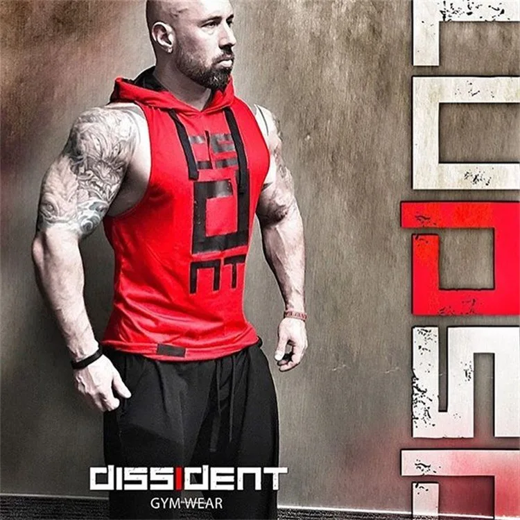 Mens Street Corner Pullovers Fitness Sport Sleeveless Hoodies Gym Bodybuilding Running Training Jogging Cotton Casual Sportswear