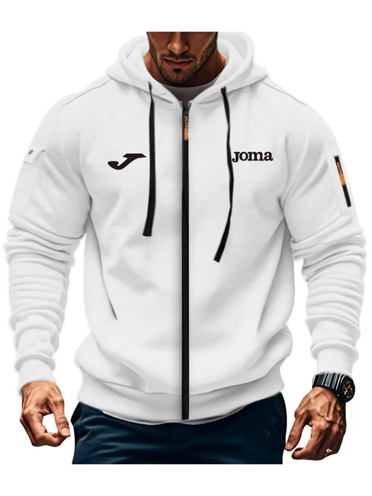 Spring Autumn and Outdoor Fashion Men's Clothing JOMA man Hooded Sweatshirt with Zipper Jacket European Style Loose Fit Suitable